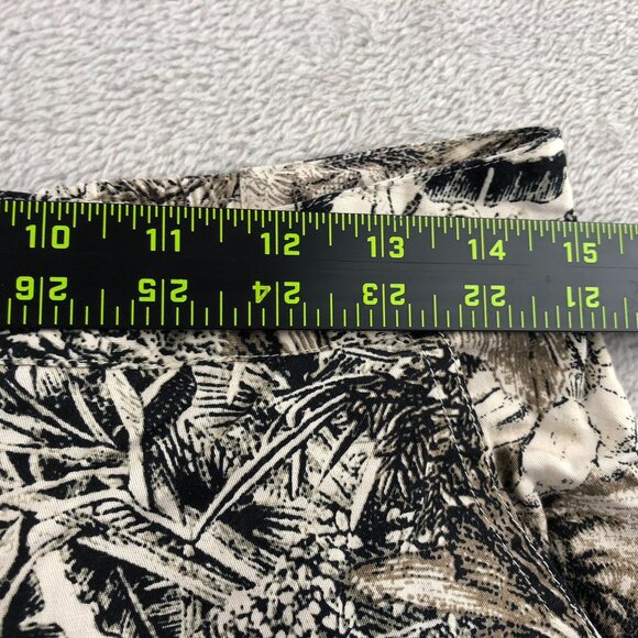 Onque Casuals Womens Pants Medium Straight Leg Brown Floral Relaxed Boho Travel - Picture 4 of 12